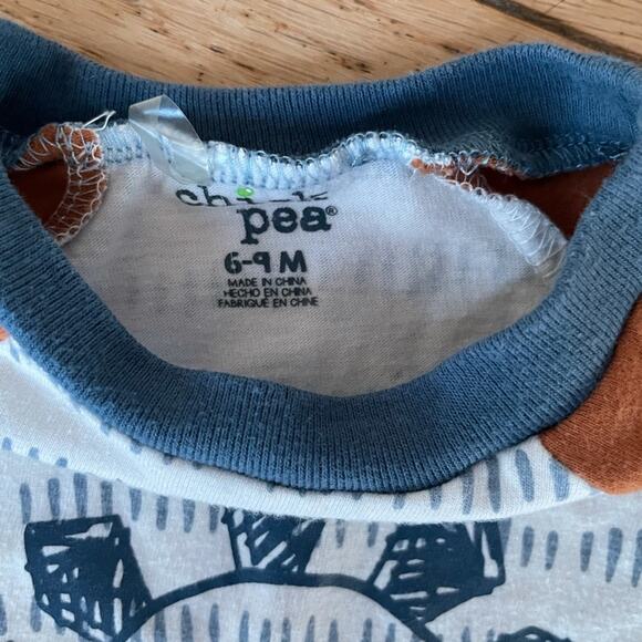 Chick Pea Baby Boy Dino Mite Romper 6-9 Months Short Sleeve Shorts Infant - Picture 2 of 5